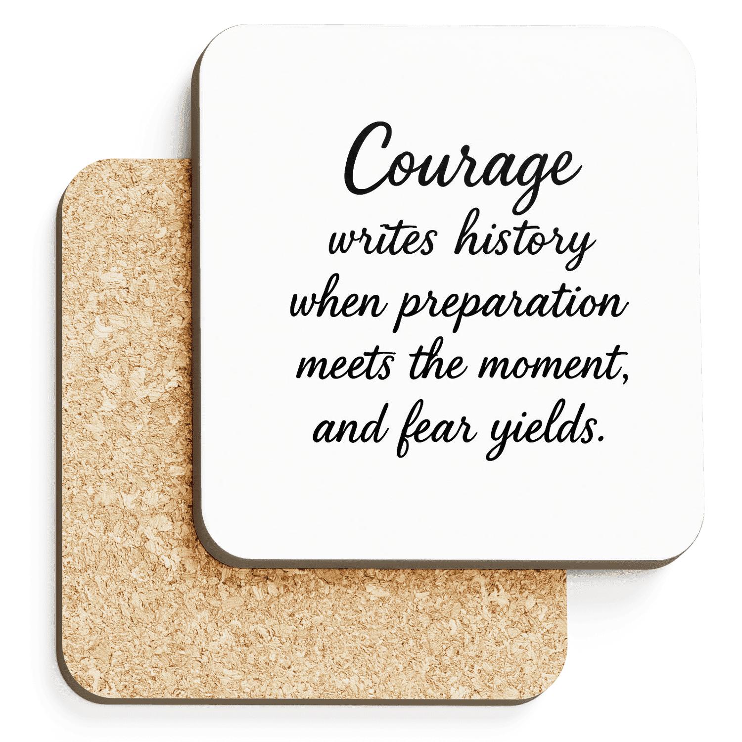 Courage Writes History absorbent drink coasters