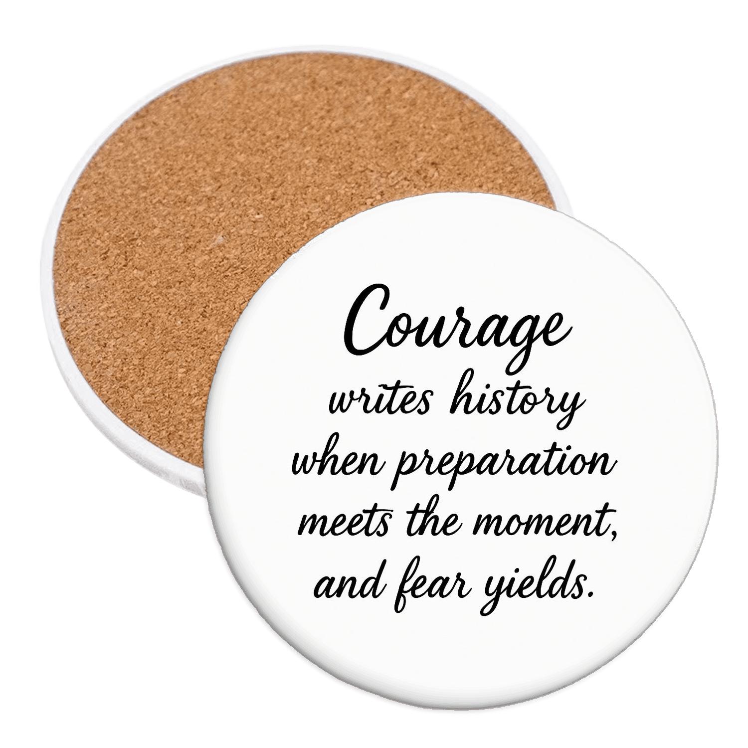 Courage Writes History personalized drink coasters