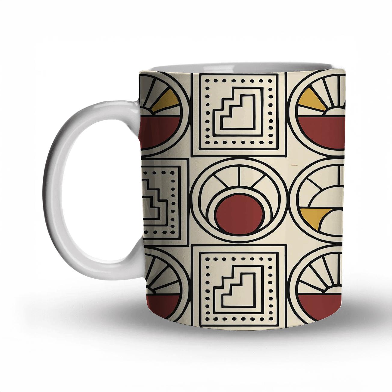 Vienna Secession Sunburst Medallion Repeat decorative mug sets