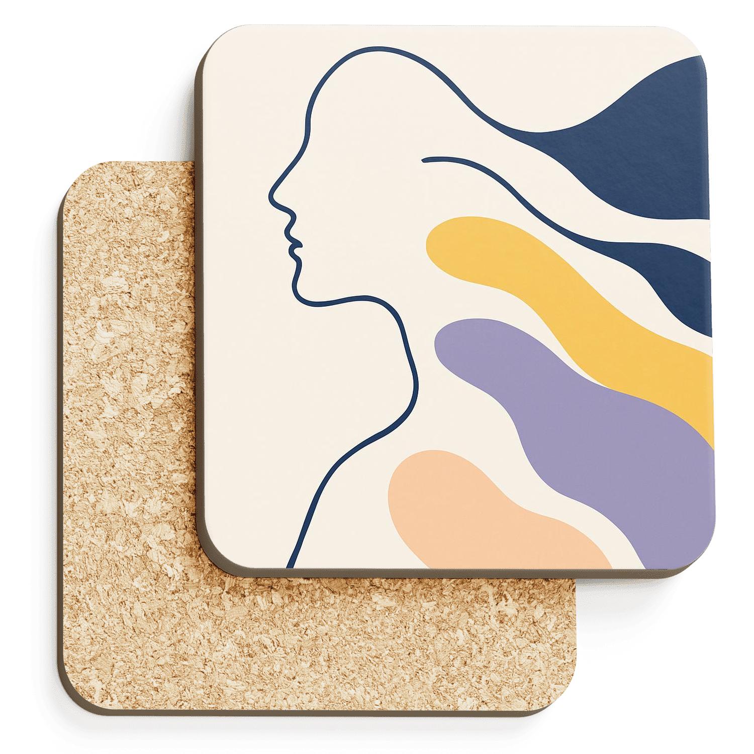 Tectonic Waves Abstract Figure coasters for home decor