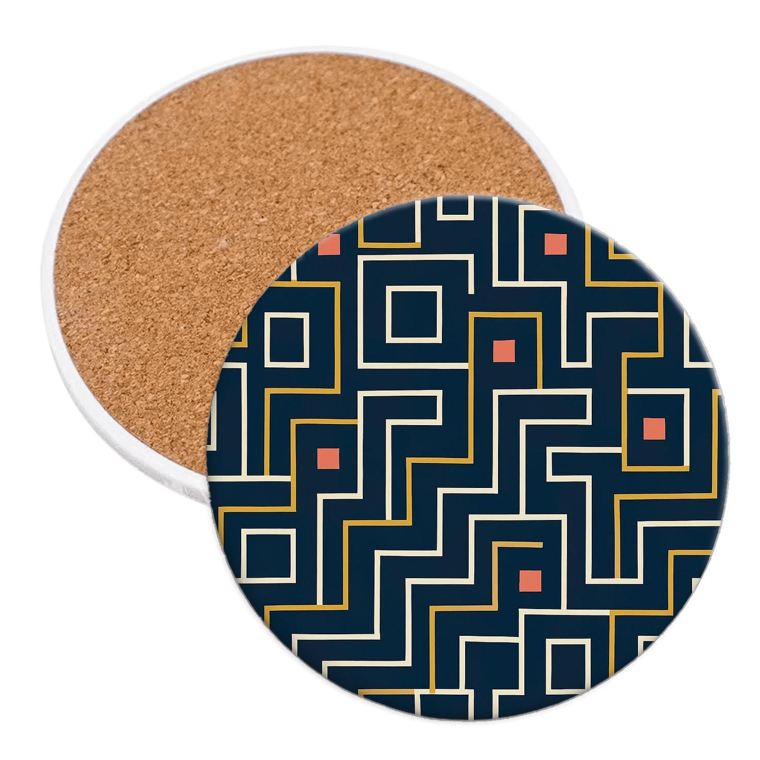 Bauhaus Weaving Grid Variations custom engraved coasters
