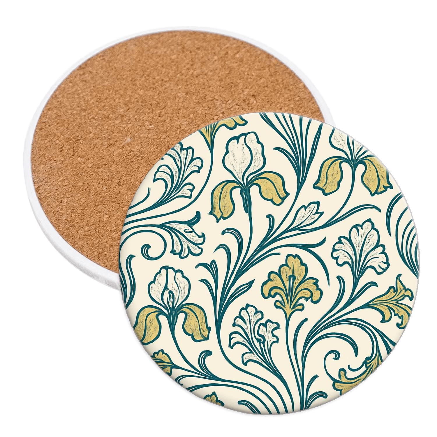 Art Nouveau Comet Garden Filigree elegant tabletop coasters
