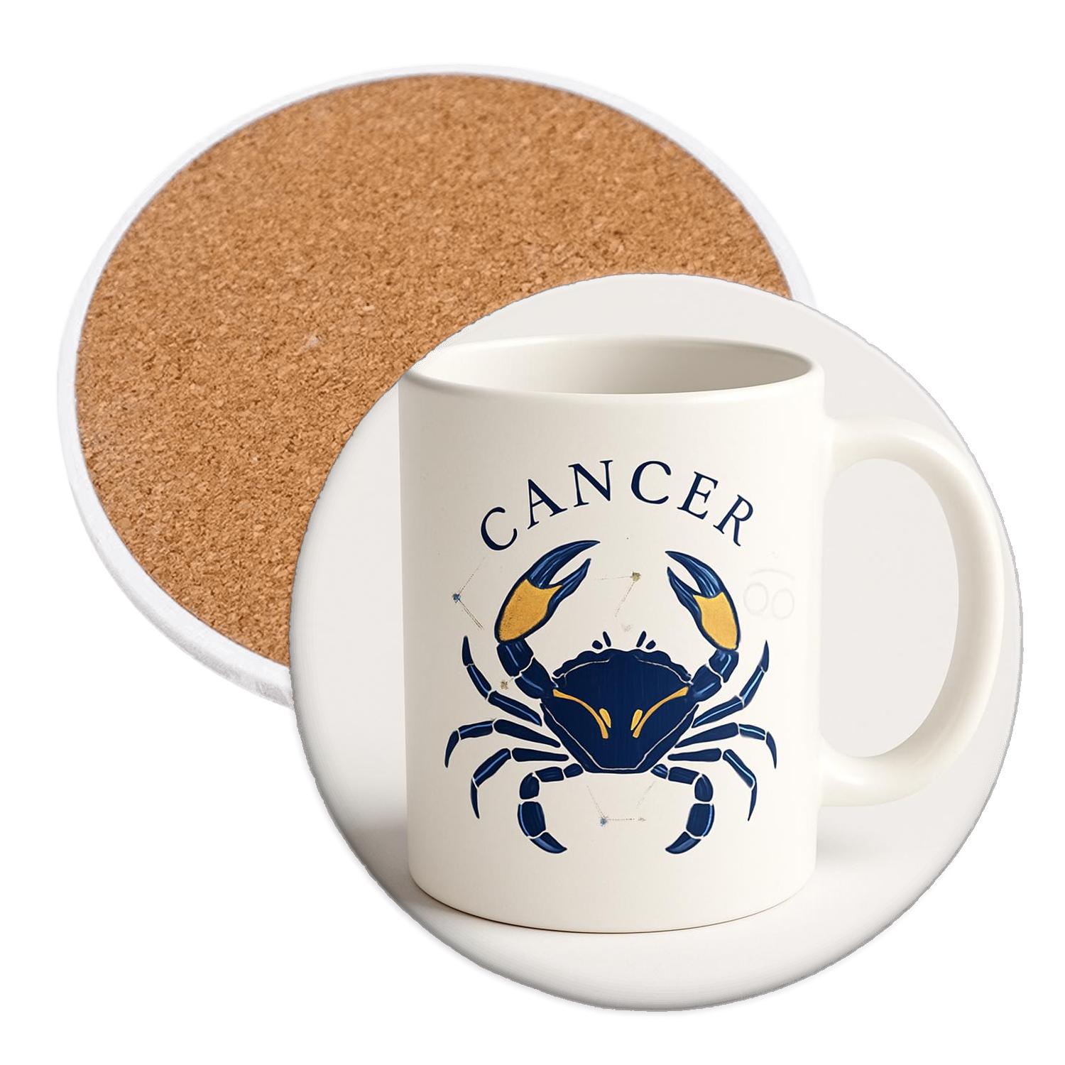 Cancer Lunar Tides Constellation Line Art elegant tabletop coasters