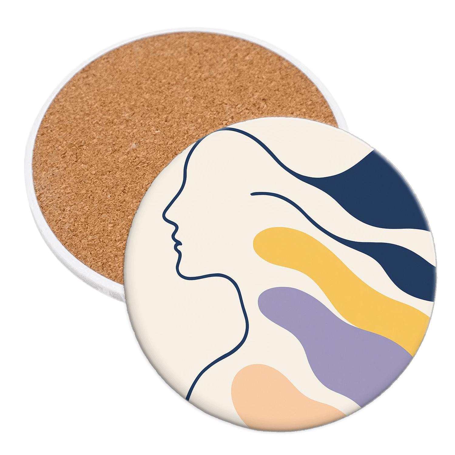 Tectonic Waves Abstract Figure coasters for home decor