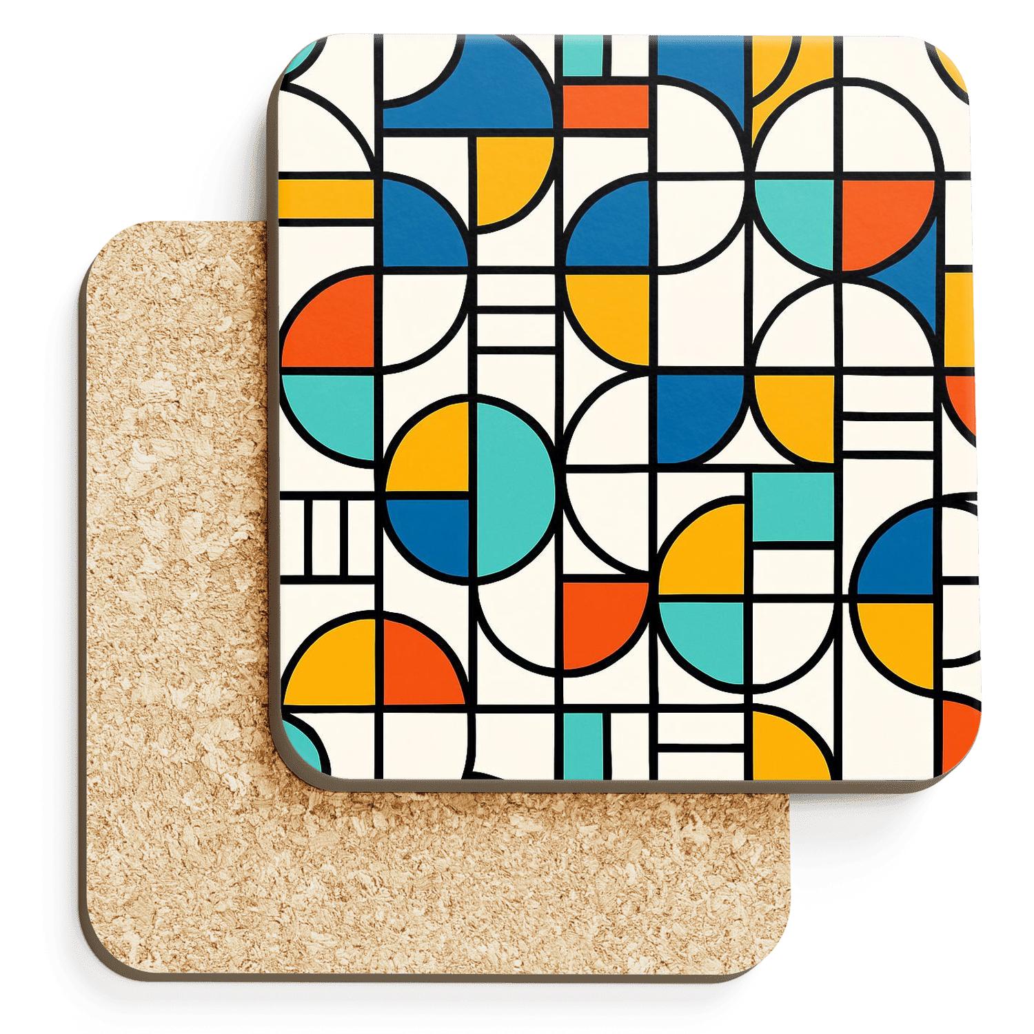 Bauhaus Spectrum Weave Line Art coasters for home decor