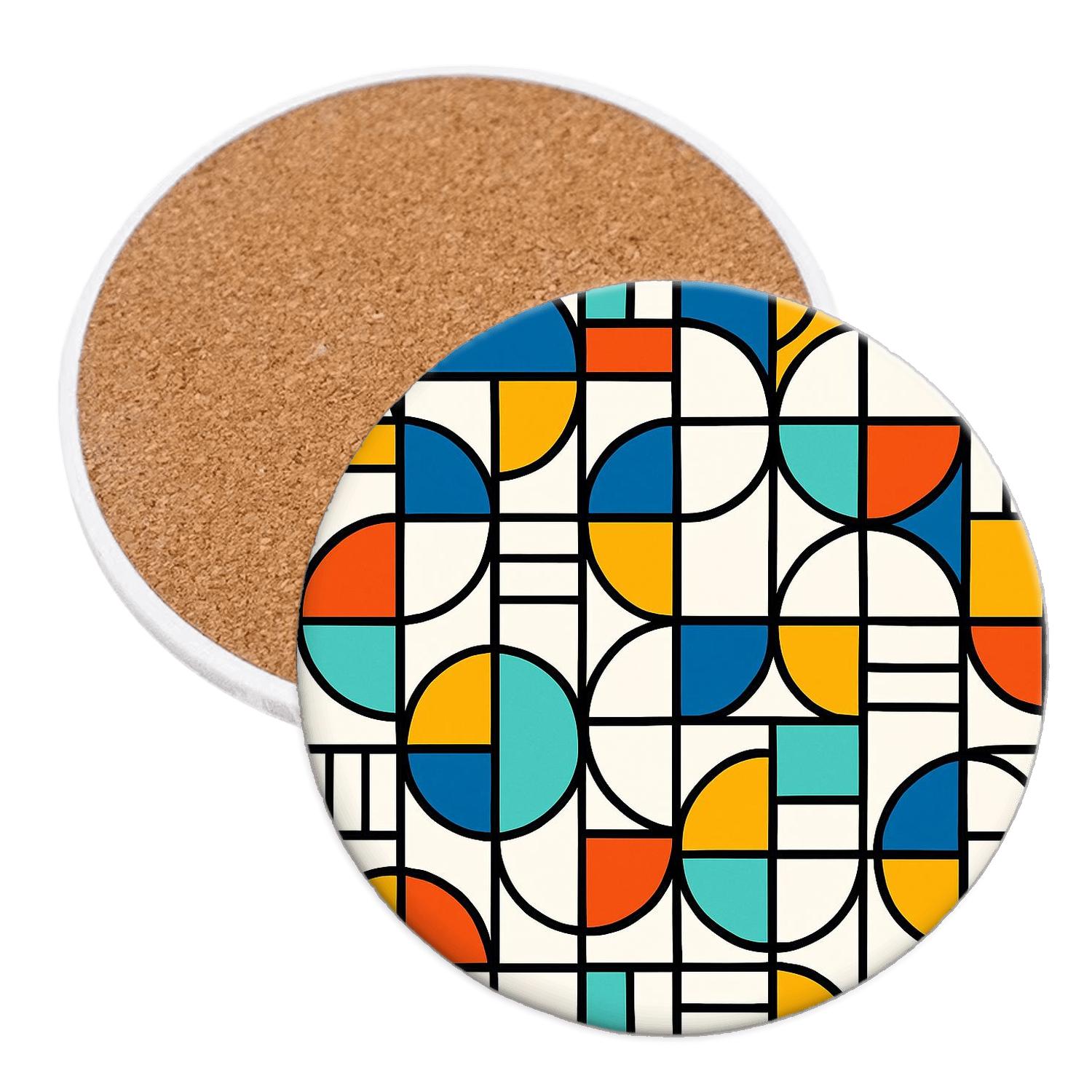 Bauhaus Spectrum Weave Line Art custom engraved coasters