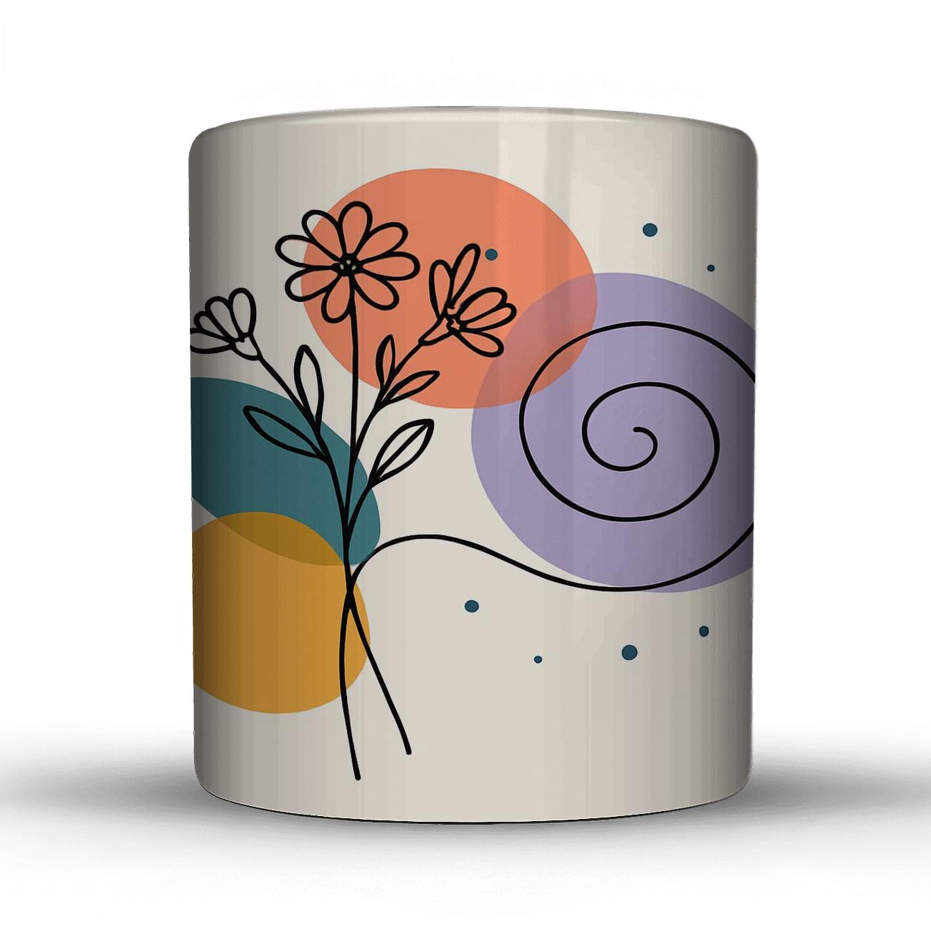 Orbiting Wildflower Constellation insulated thermal mugs