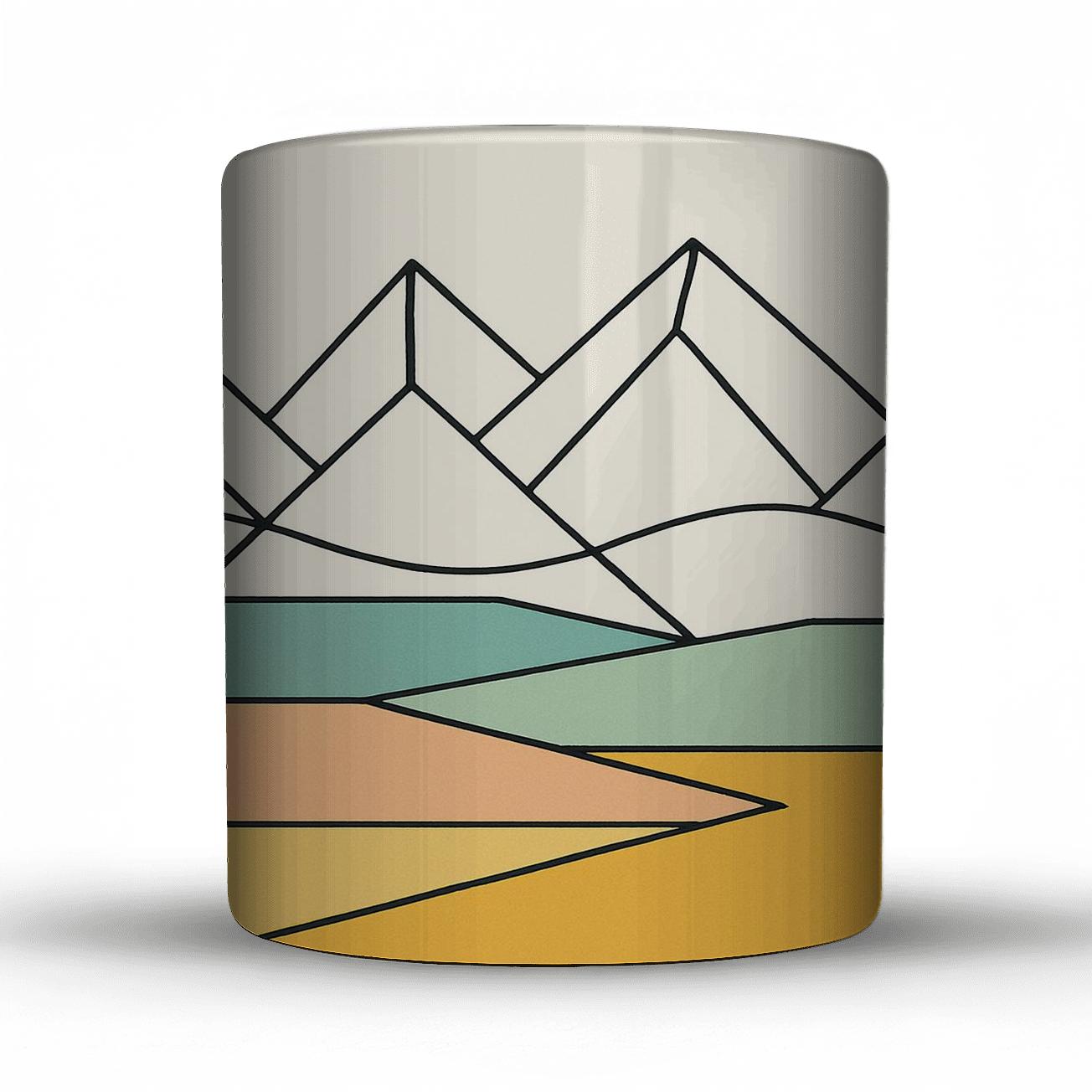 Tectonic Geometry Waveform decorative mug sets