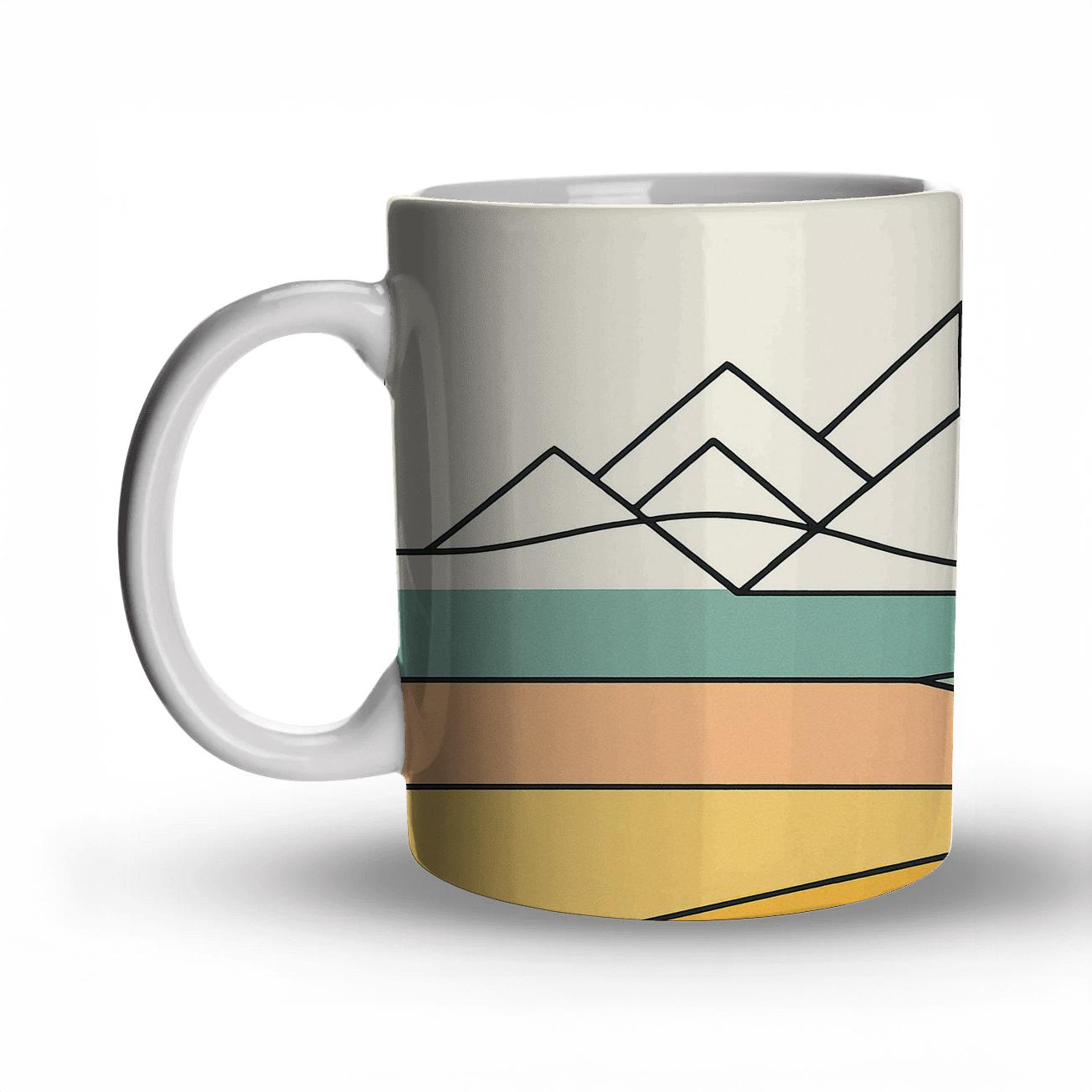 Tectonic Geometry Waveform decorative mug sets