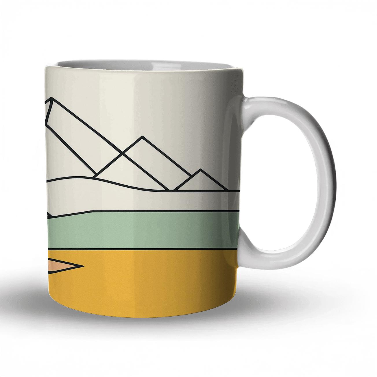 Tectonic Geometry Waveform decorative mug sets