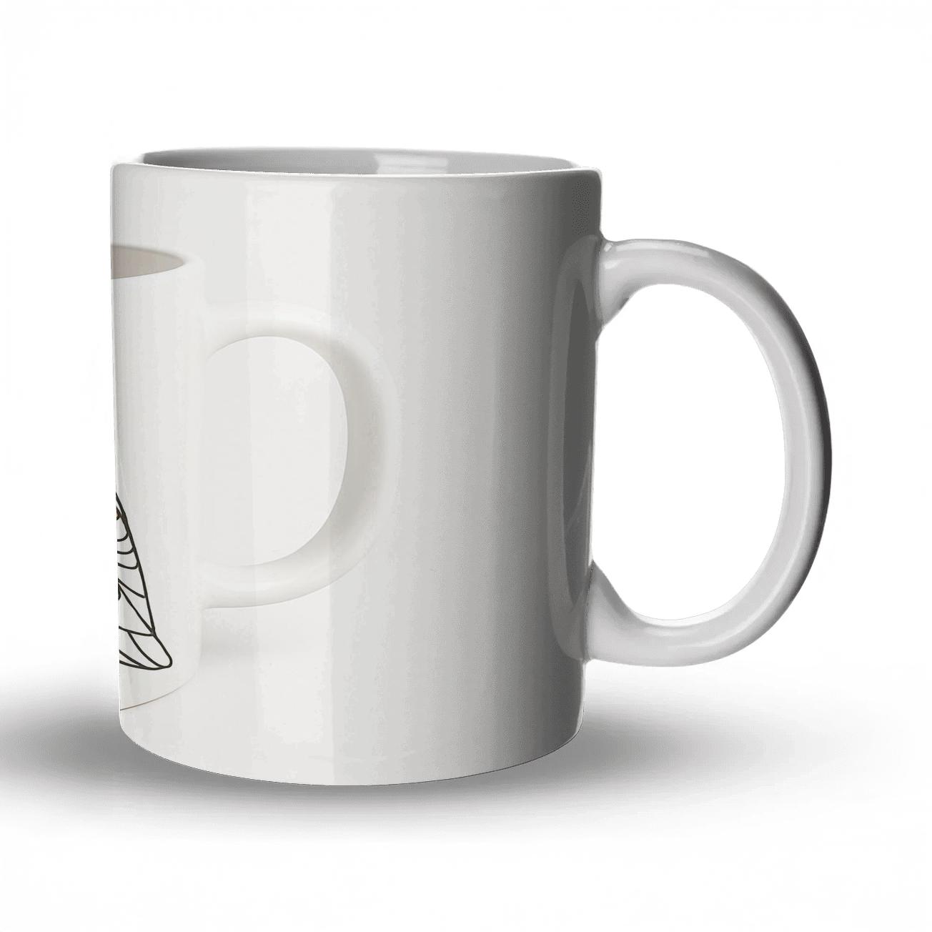 Ainu Bauhaus Owl Line Art Mug insulated thermal mugs