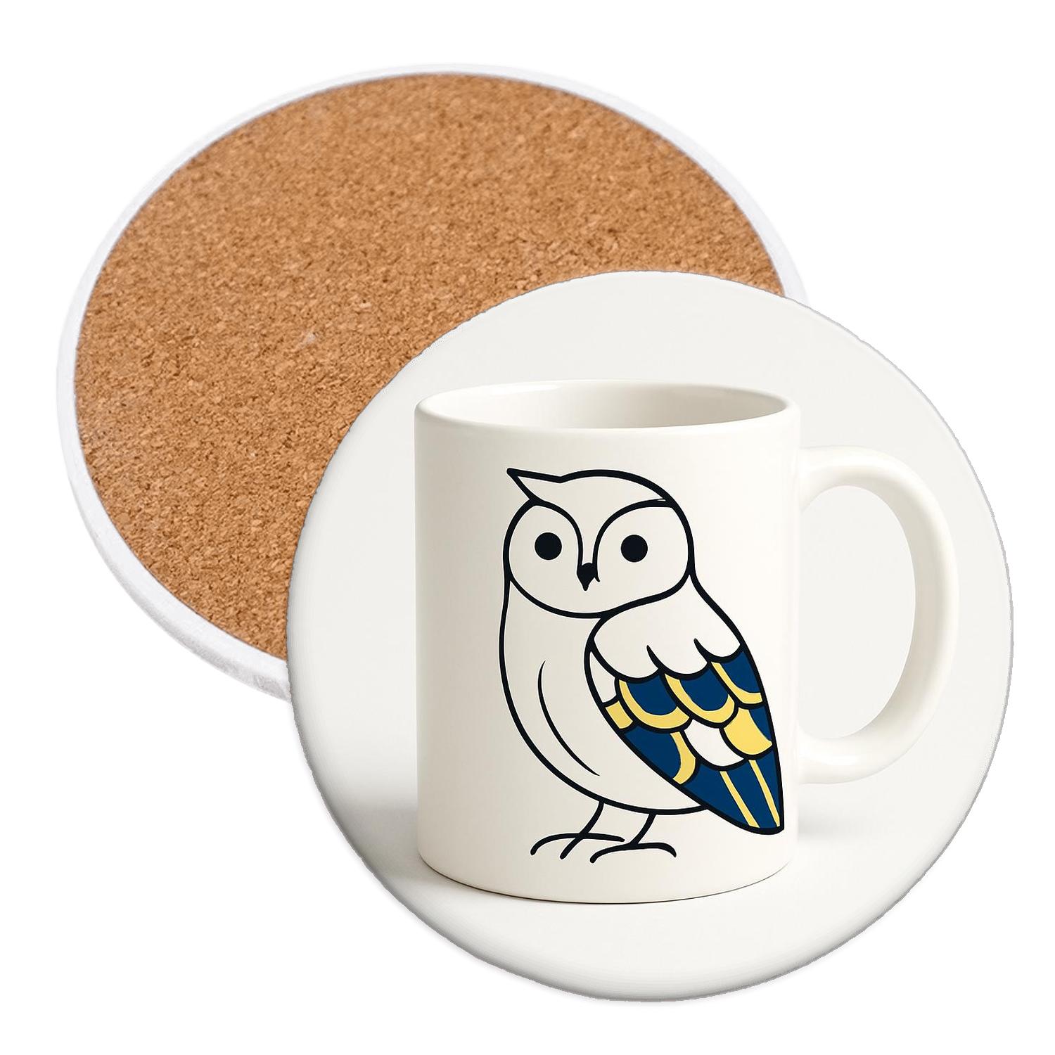 Rinpa Owl Minimal Wrap Mug personalized drink coasters