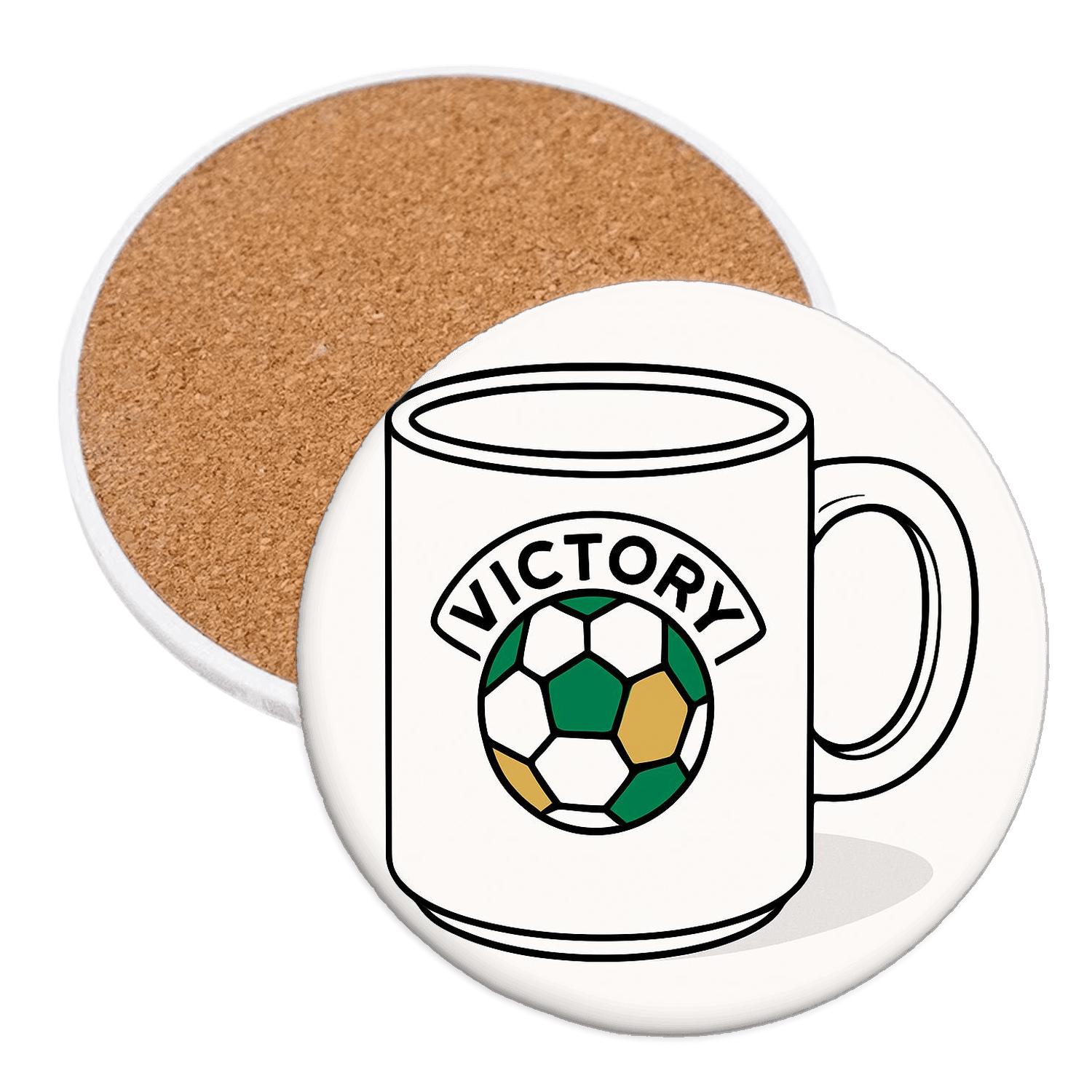 Soccer Pentagons Victory Chant Mug stone coaster collections