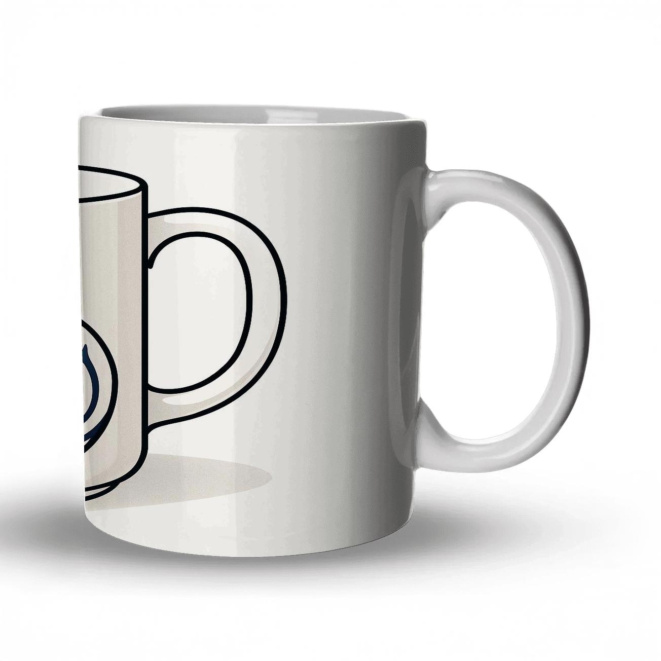 Ainu Spiral Fox Line Art Mug Design custom printed mugs