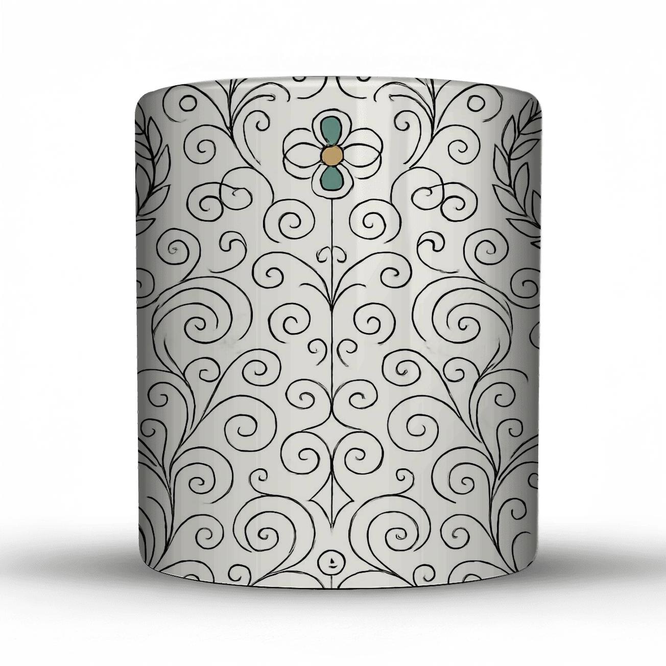 Vienna Secession Laurel Filigree Tiling insulated thermal mugs