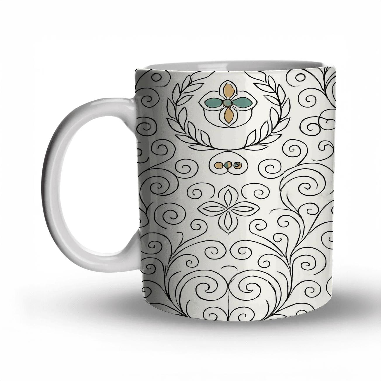 Vienna Secession Laurel Filigree Tiling insulated thermal mugs