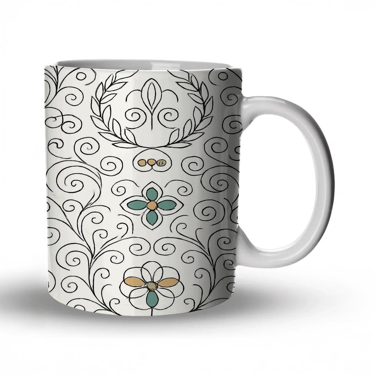 Vienna Secession Laurel Filigree Tiling insulated thermal mugs