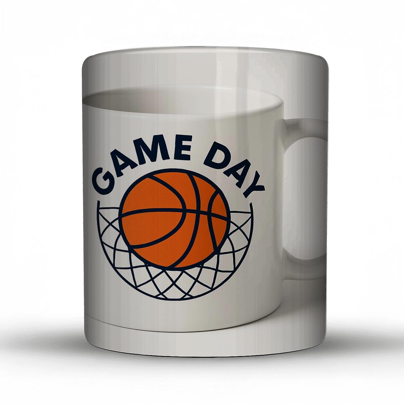 Bauhaus Basketball Game Day Spiral Net travel mugs with handles