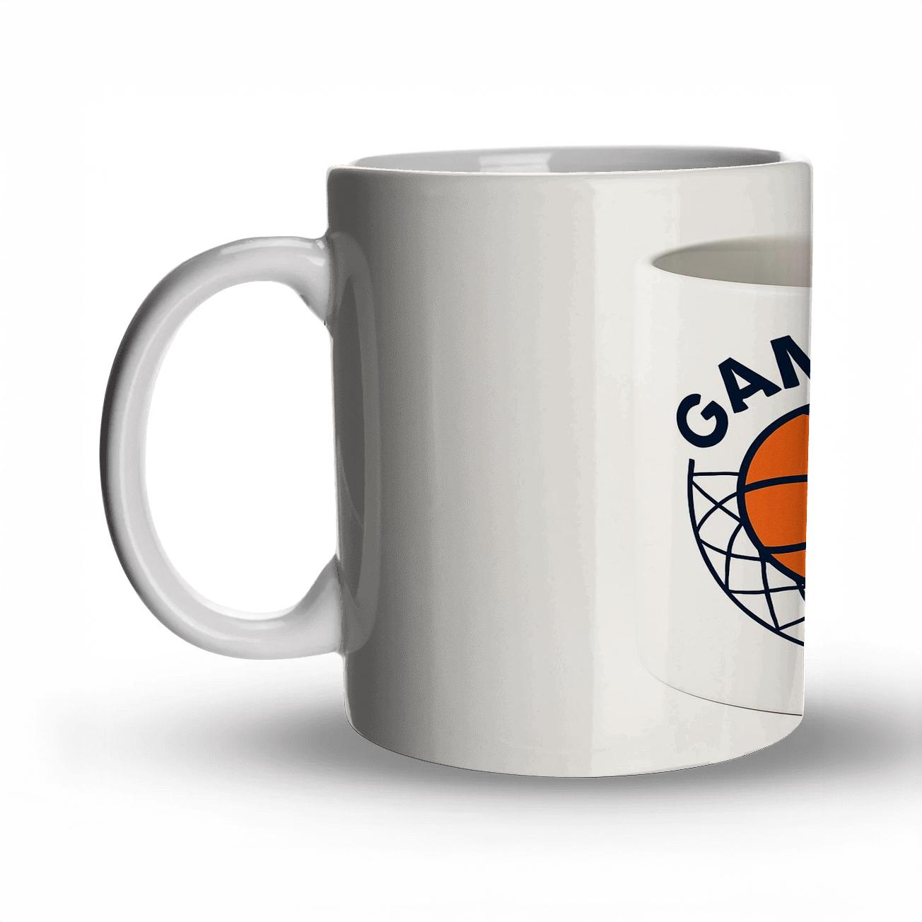 Bauhaus Basketball Game Day Spiral Net travel mugs with handles
