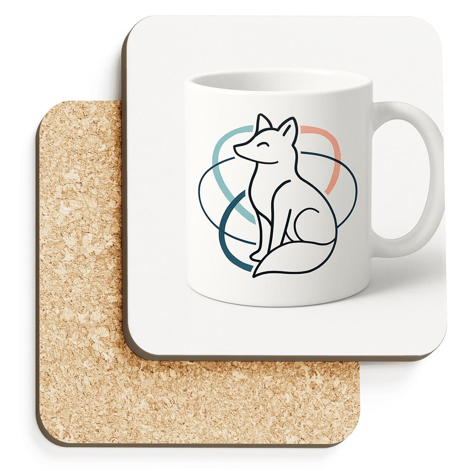 Arctic Fox Bauhaus Orbit Pattern Mug coasters for home decor