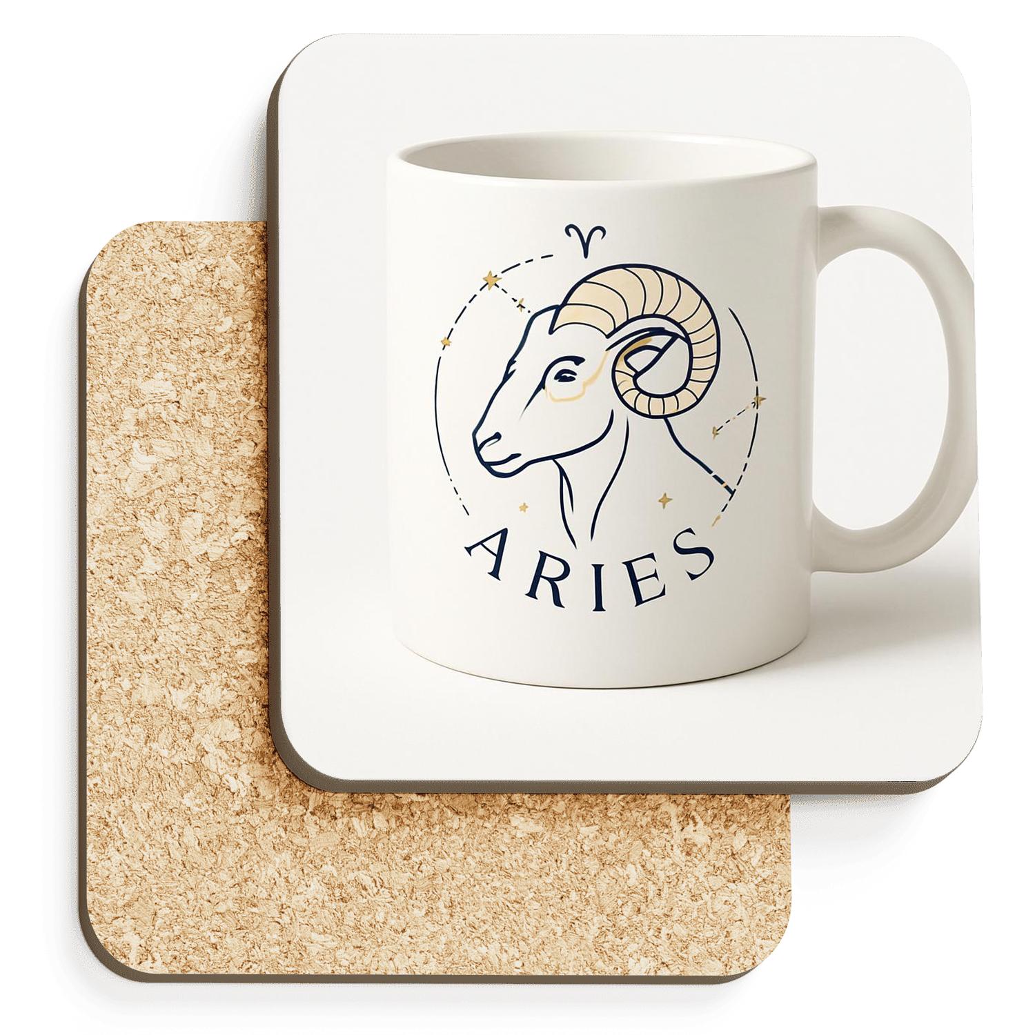 Aries Ram Celestial Line Art Mug elegant tabletop coasters