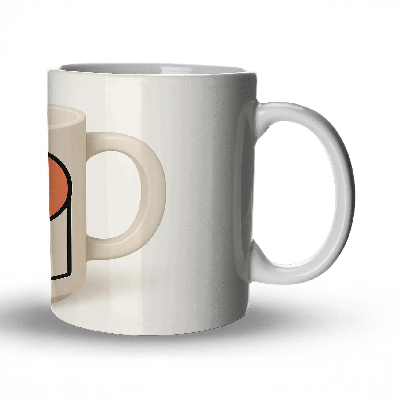 Bauhaus Grid Elephant Minimal Line Art Mug Design novelty coffee mugs