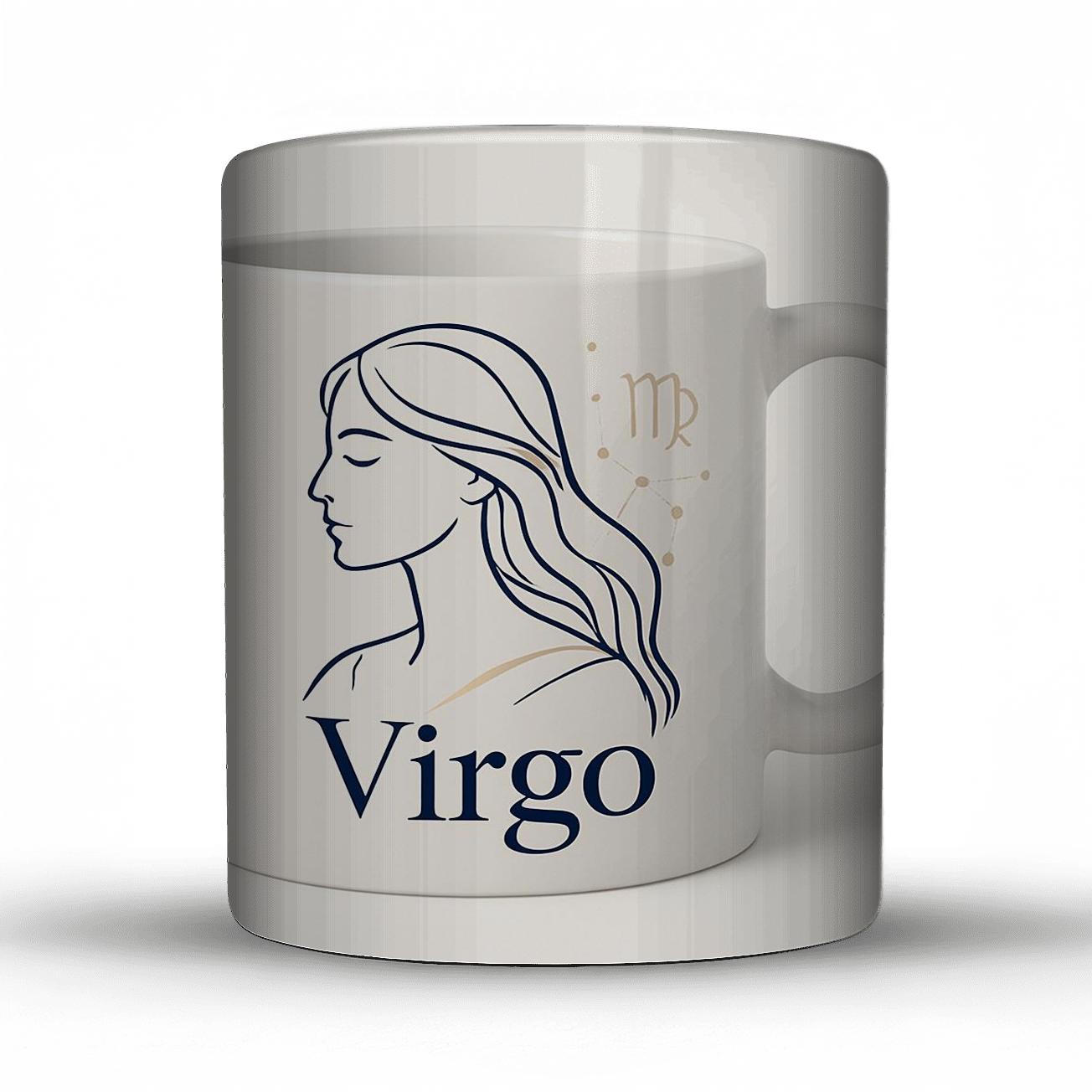 Virgo Gold Foil Maiden With Art Nouveau Constellation Filigree novelty coffee mugs