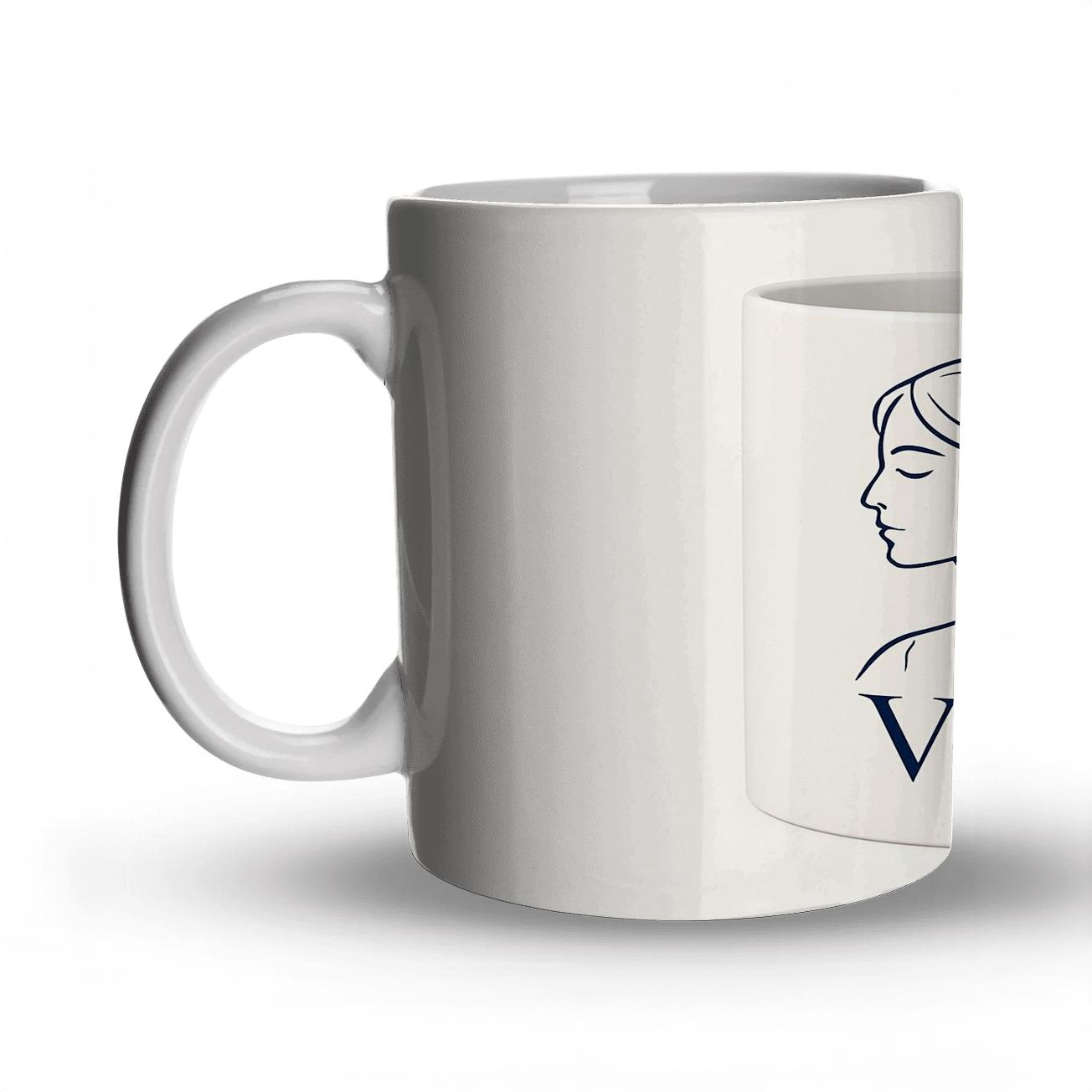 Virgo Gold Foil Maiden With Art Nouveau Constellation Filigree novelty coffee mugs