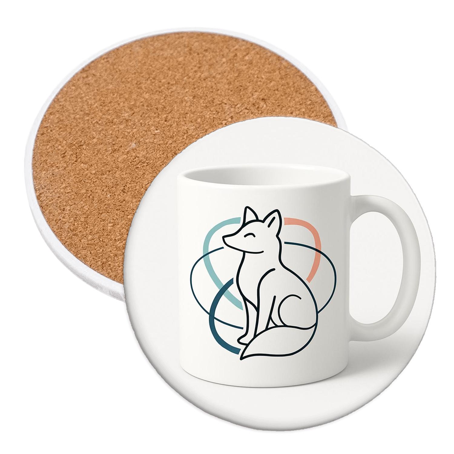 Arctic Fox Bauhaus Orbit Pattern Mug personalized drink coasters