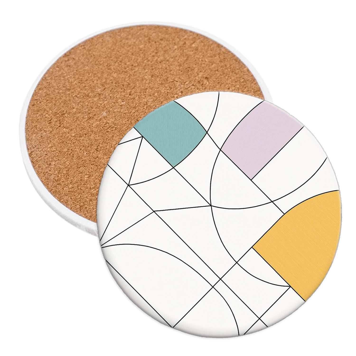 Tectonic Geometry Flow cork coaster sets