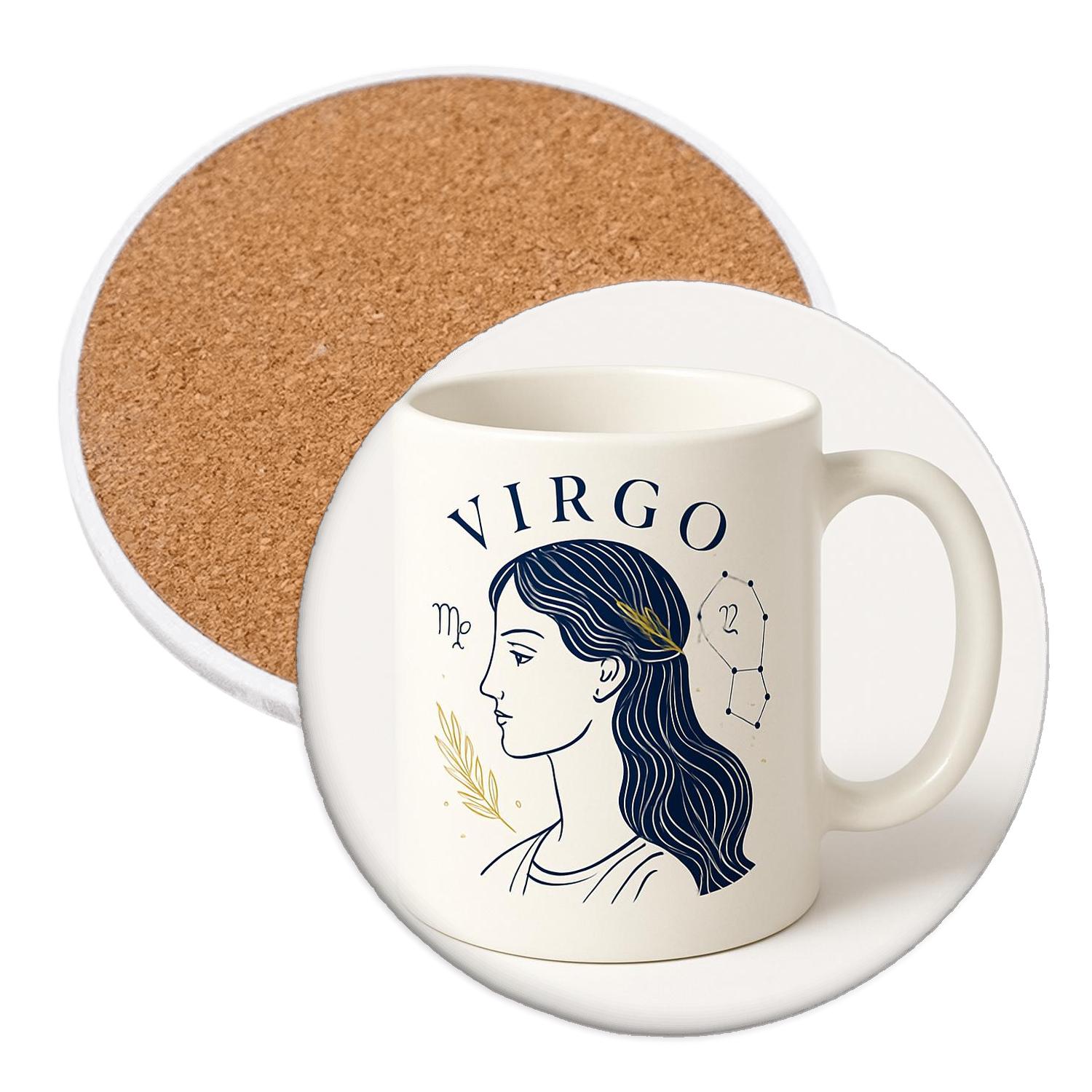 Virgo Maiden Constellation Engraving Mug stone coaster collections