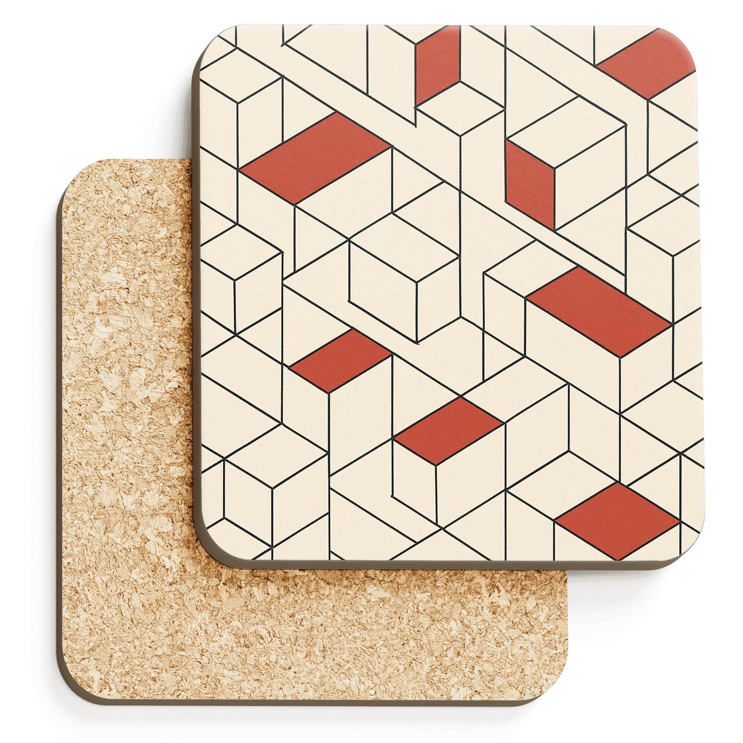 Constructivist Axon Grid Resonance decorative beverage coasters