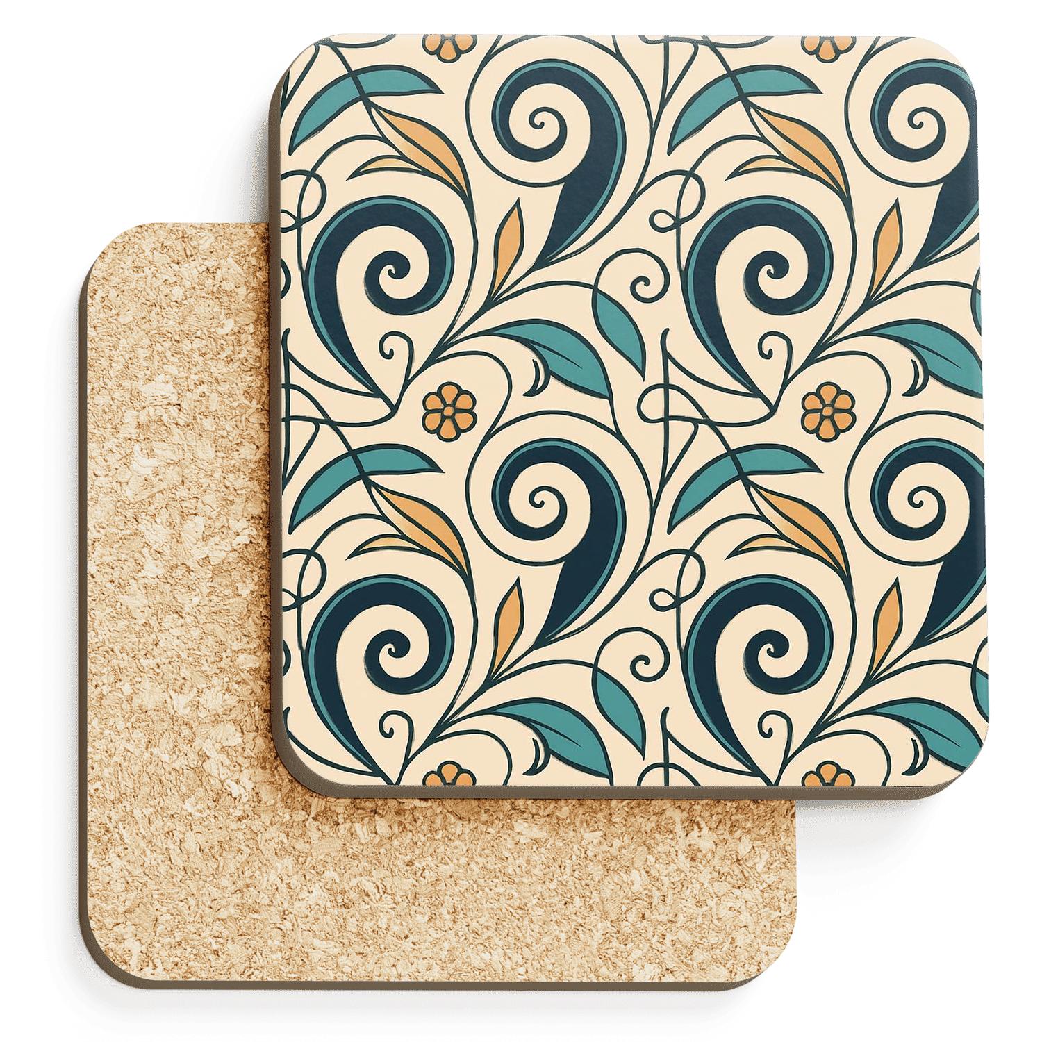 Vienna Secession Laurel Spiral Filigree absorbent drink coasters