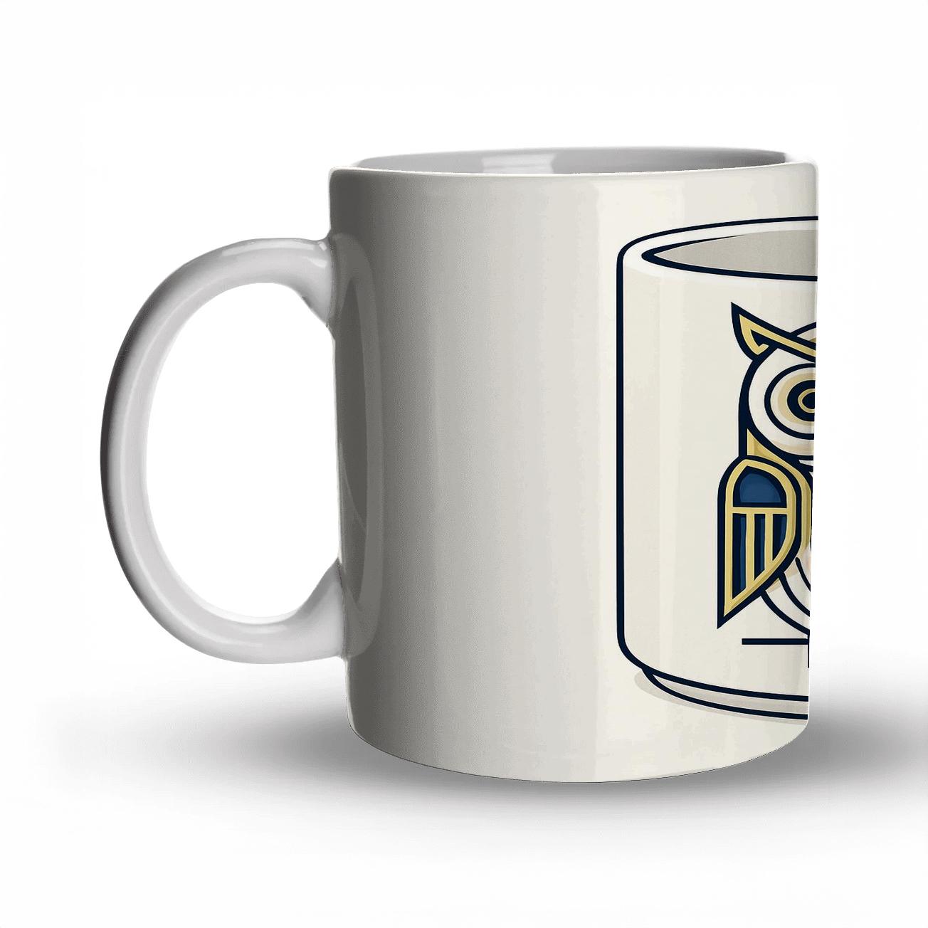 Art Deco Owl Totem Linework Mug novelty coffee mugs