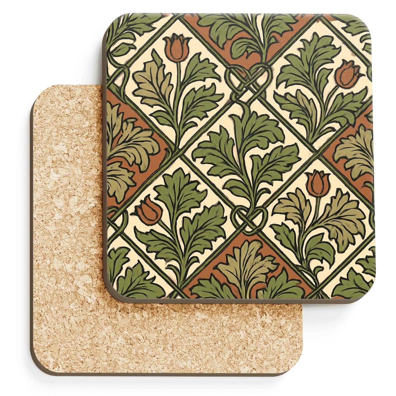 Arts And Crafts Morris Knotwork Vine Trellis stone coaster collections