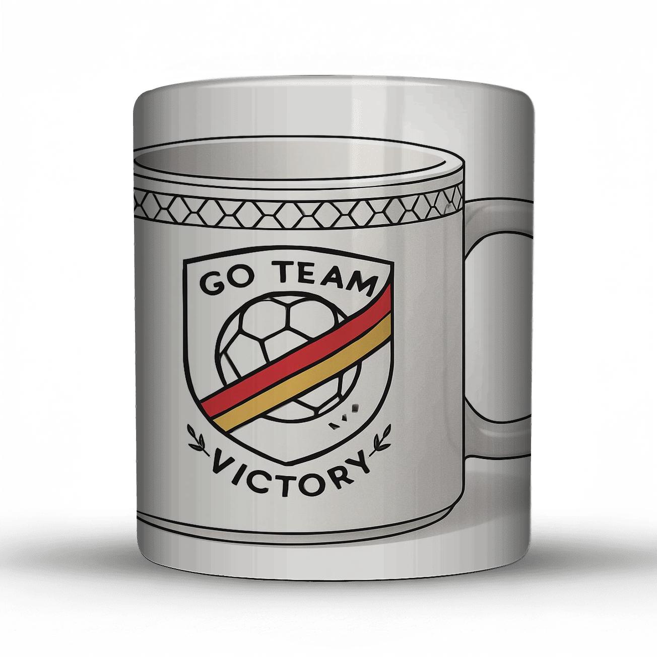 Rally Roar Victory Soccer Crest Line Art Mug premium drinkware mugs