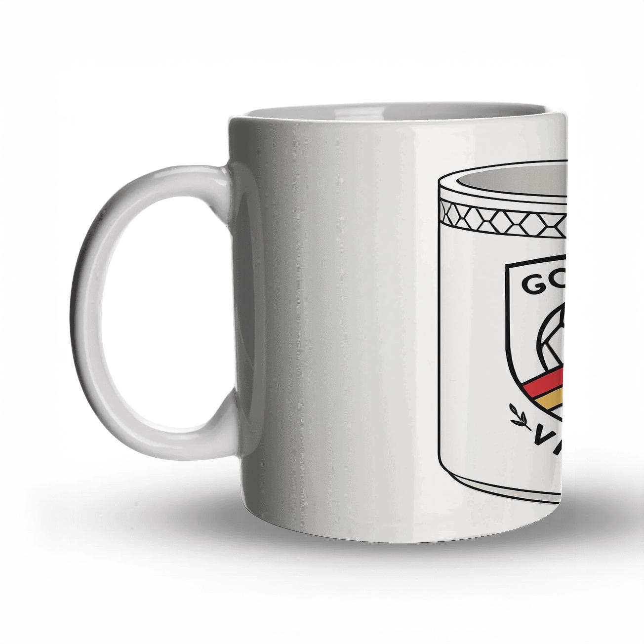 Rally Roar Victory Soccer Crest Line Art Mug premium drinkware mugs
