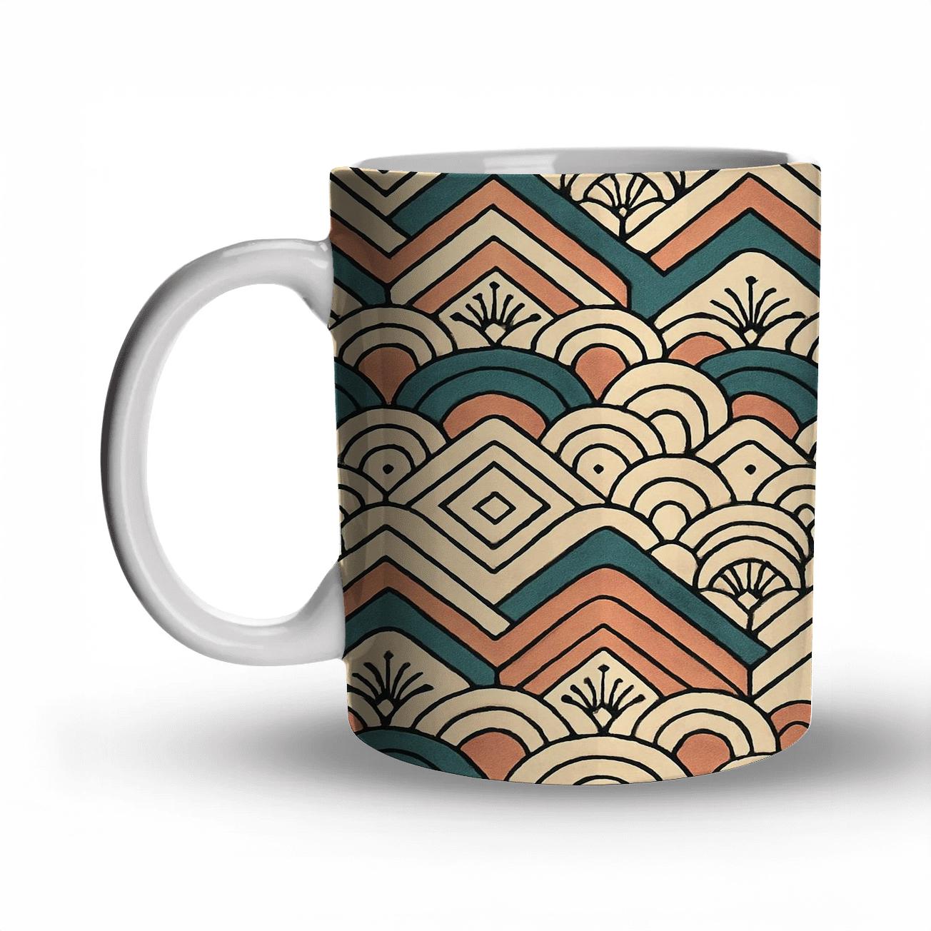 Havana Art Deco Wave Chevron Filigree premium drinkware mugs