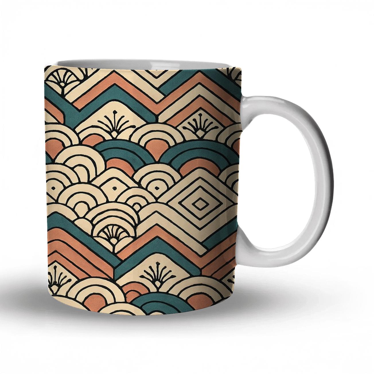 Havana Art Deco Wave Chevron Filigree premium drinkware mugs