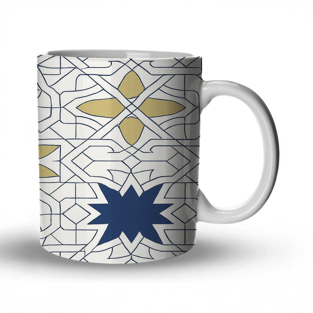 Alhambra Girih Star Lattice Minimal insulated thermal mugs