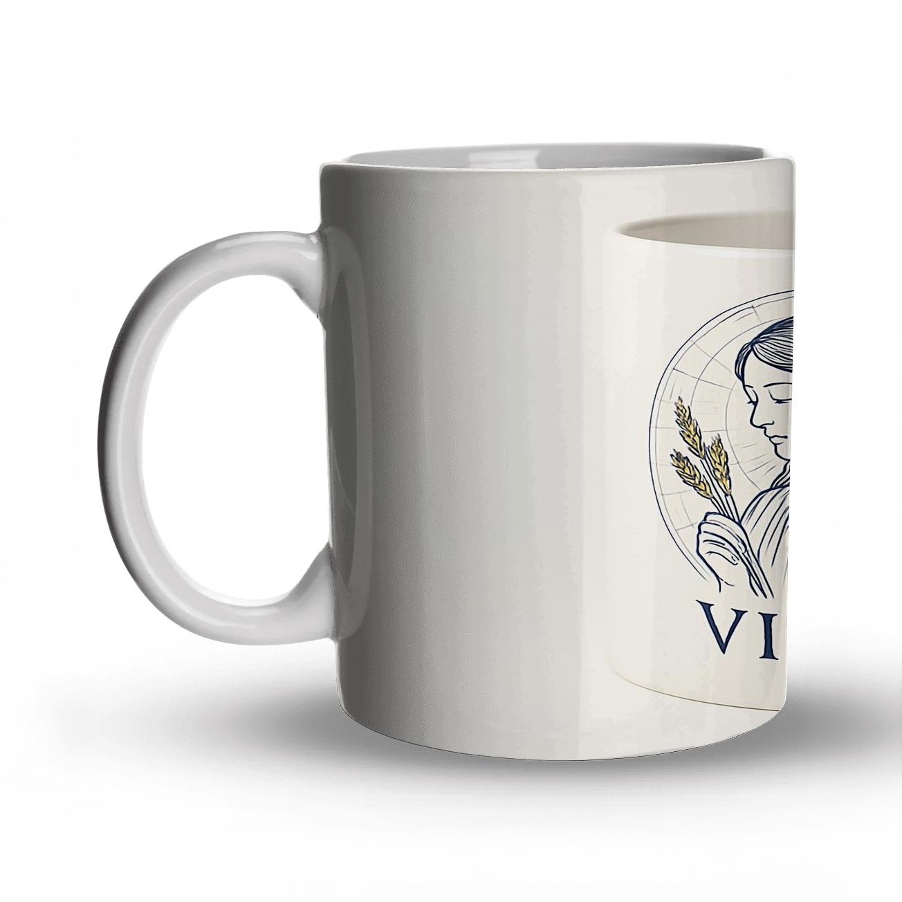 Virgo Astrolabe Maiden Star Chart Minimal Line Art gift mugs for occasions