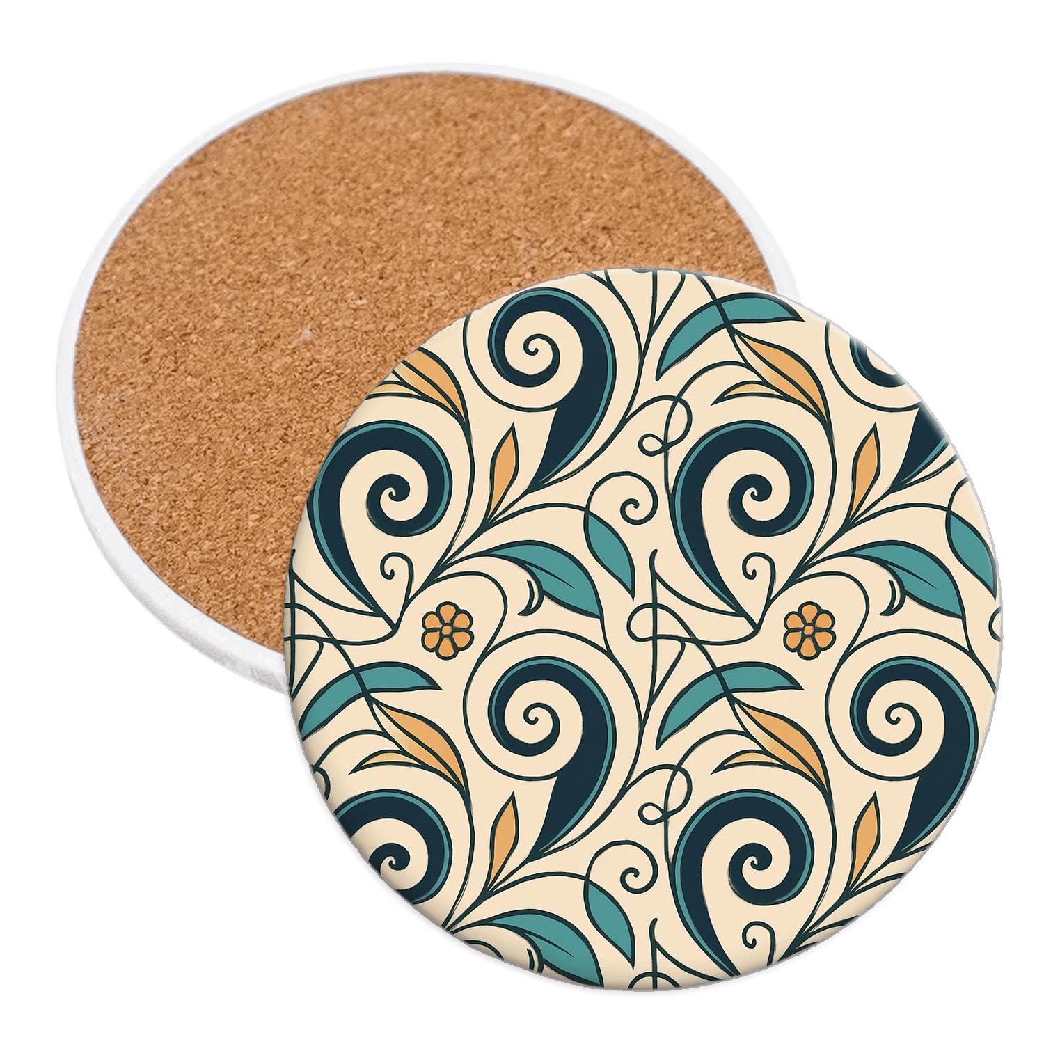 Vienna Secession Laurel Spiral Filigree wooden table coasters