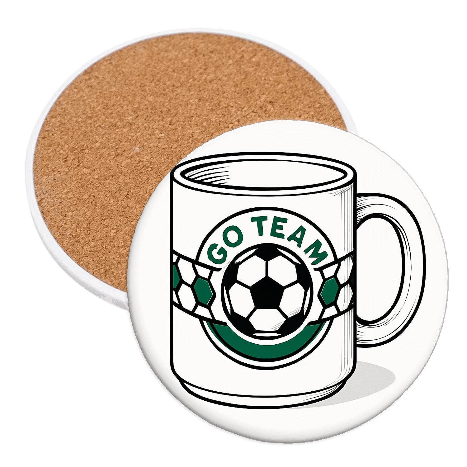 Pitch Perfect Pentagons Go Team absorbent drink coasters