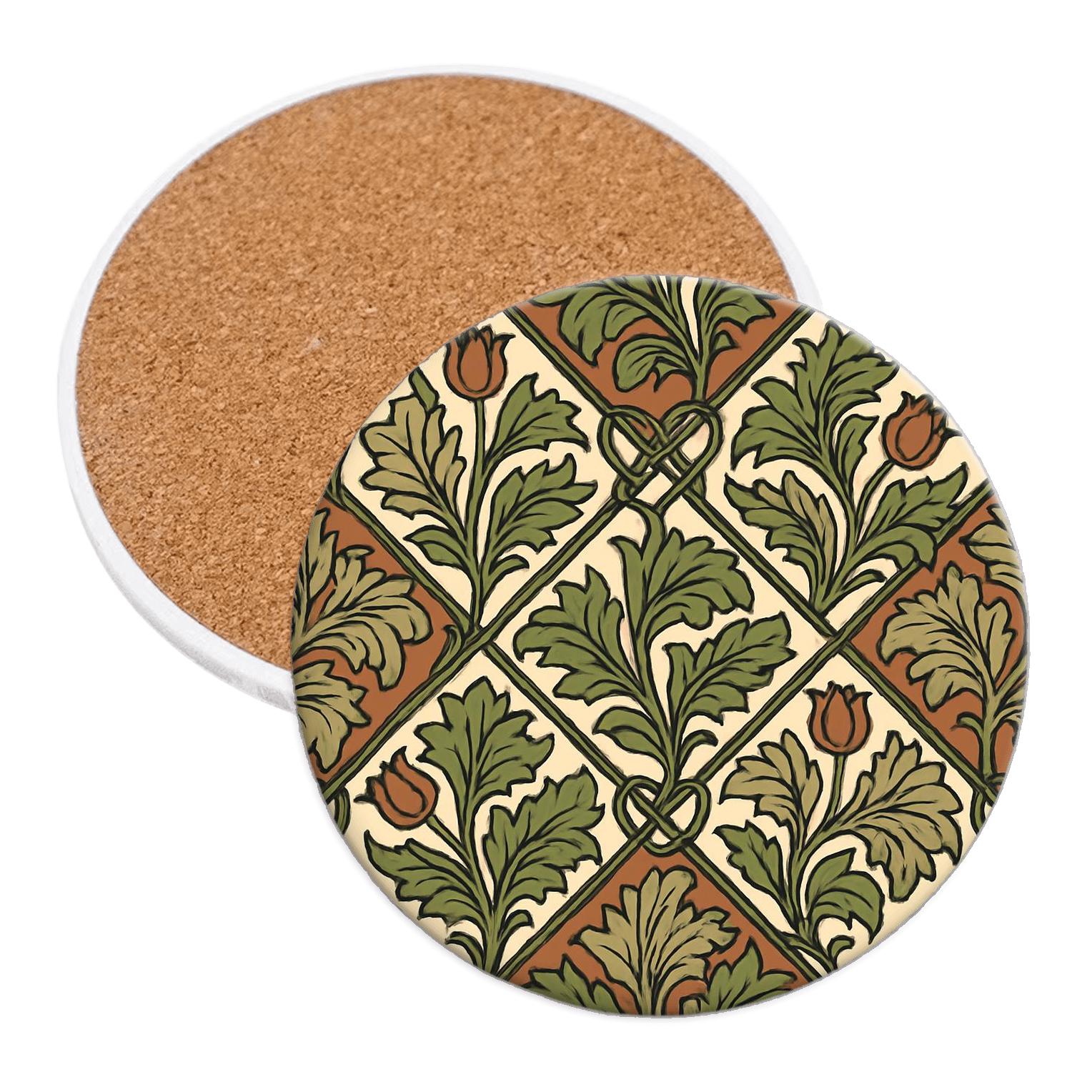 Arts And Crafts Morris Knotwork Vine Trellis decorative beverage coasters