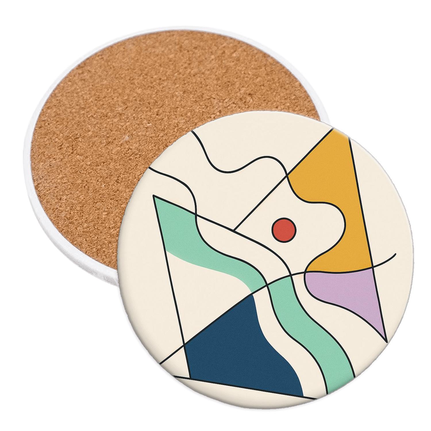 Tectonic Drift Geometry custom engraved coasters