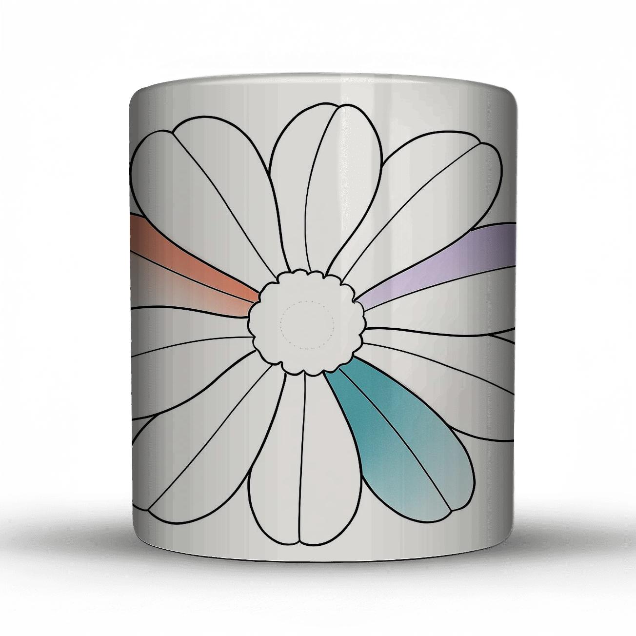 Solar Bloom Contours ceramic coffee mugs