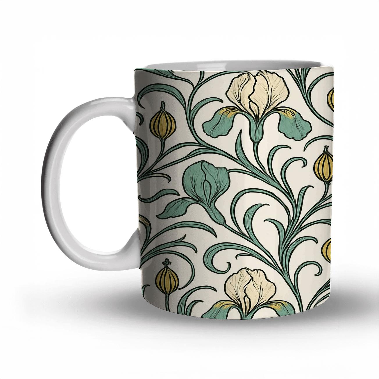 Art Nouveau Whiplash Botanica Tessellation insulated thermal mugs