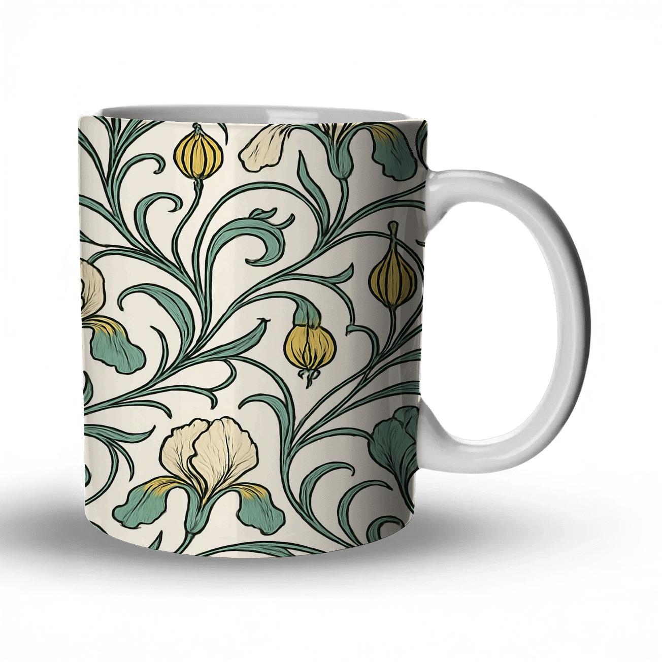 Art Nouveau Whiplash Botanica Tessellation insulated thermal mugs