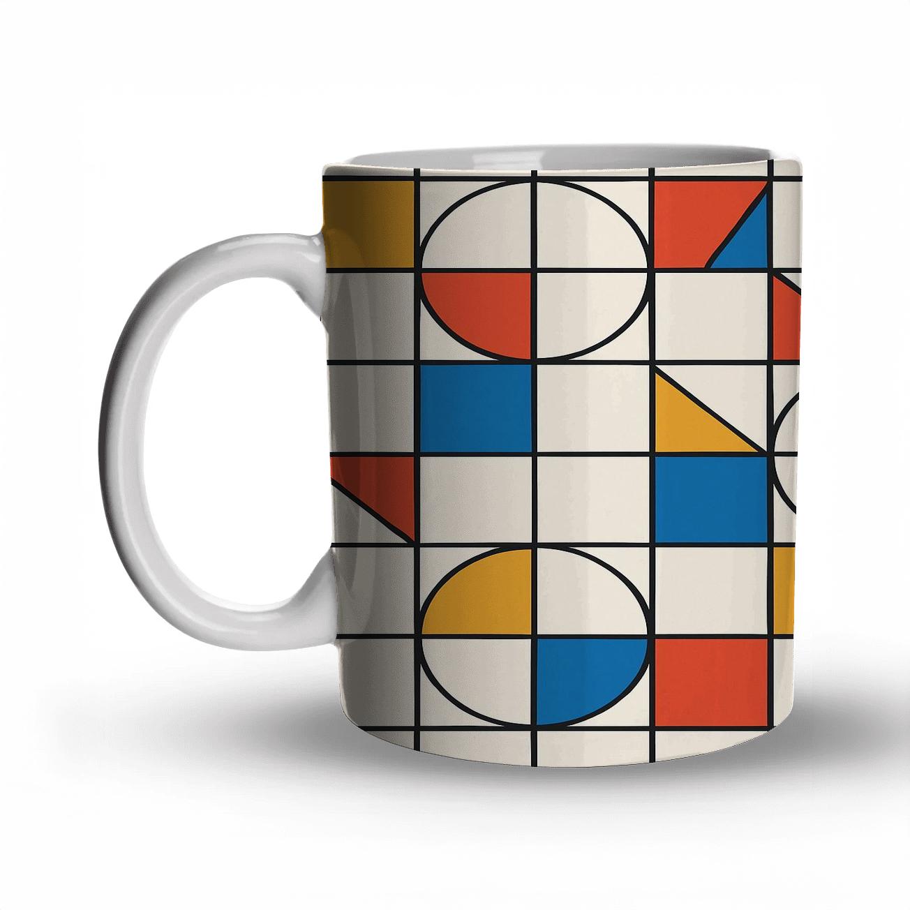 Bauhaus Triadic Grid Weave gift mugs for occasions