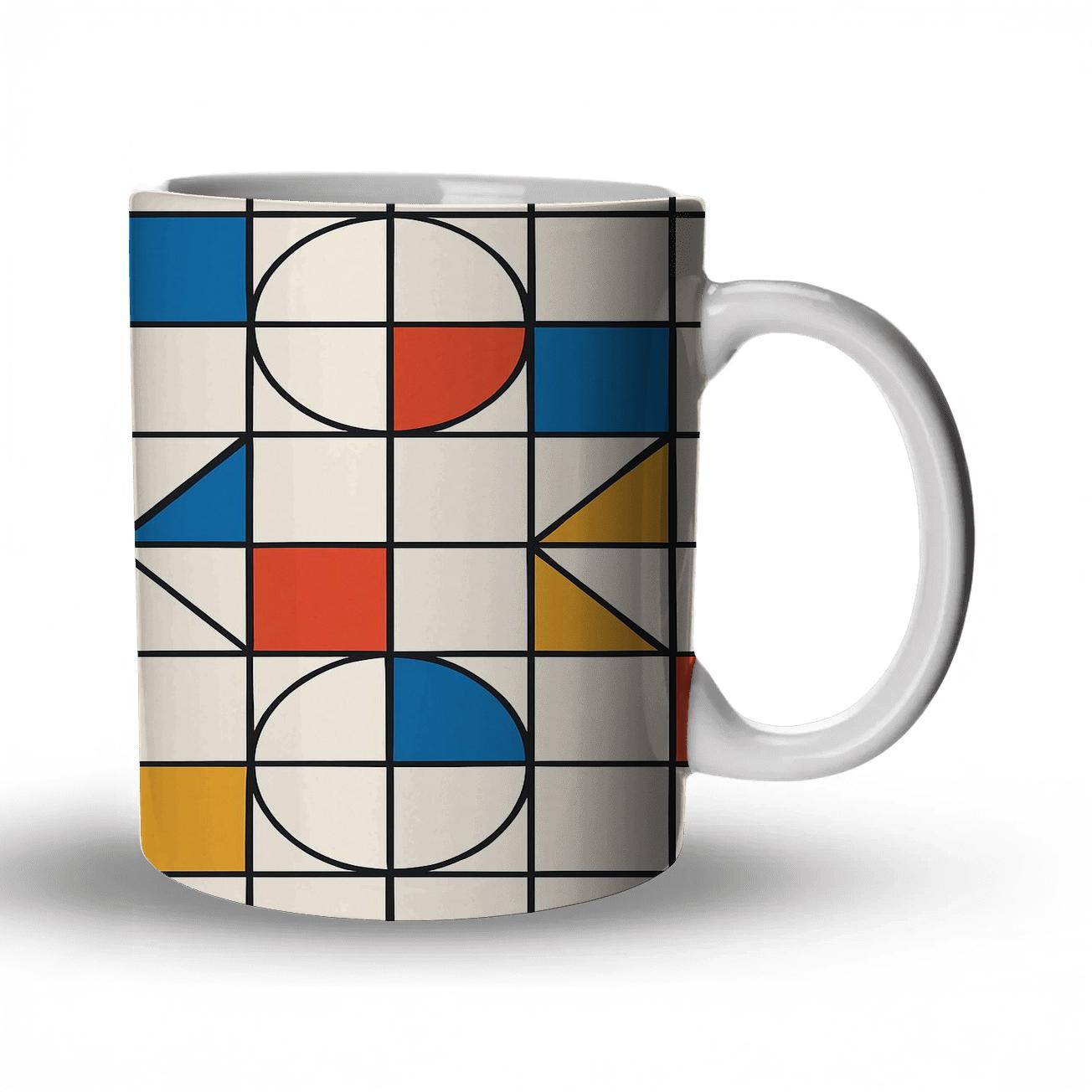 Bauhaus Triadic Grid Weave gift mugs for occasions